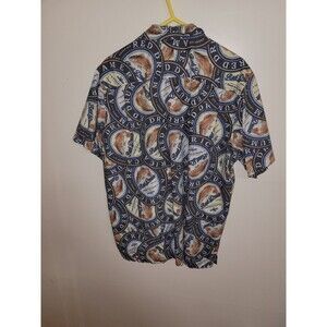 COLUMBIA Mens Red Drum Fish Amber Ale Beer All Over Hawaiian Shirt Sz XL  (A24)